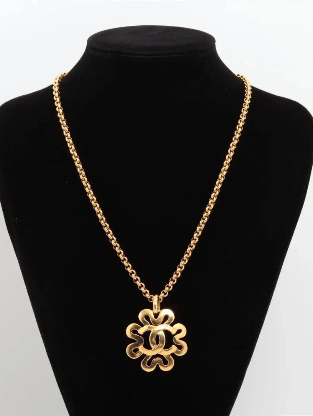 #105 - Chanel CC Coco Long Necklace Mark 95P Necklace GP - VINTAGE